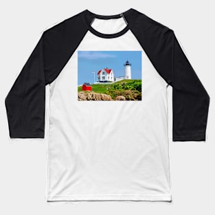 Nubble Lighthouse on a Sunny Day Baseball T-Shirt